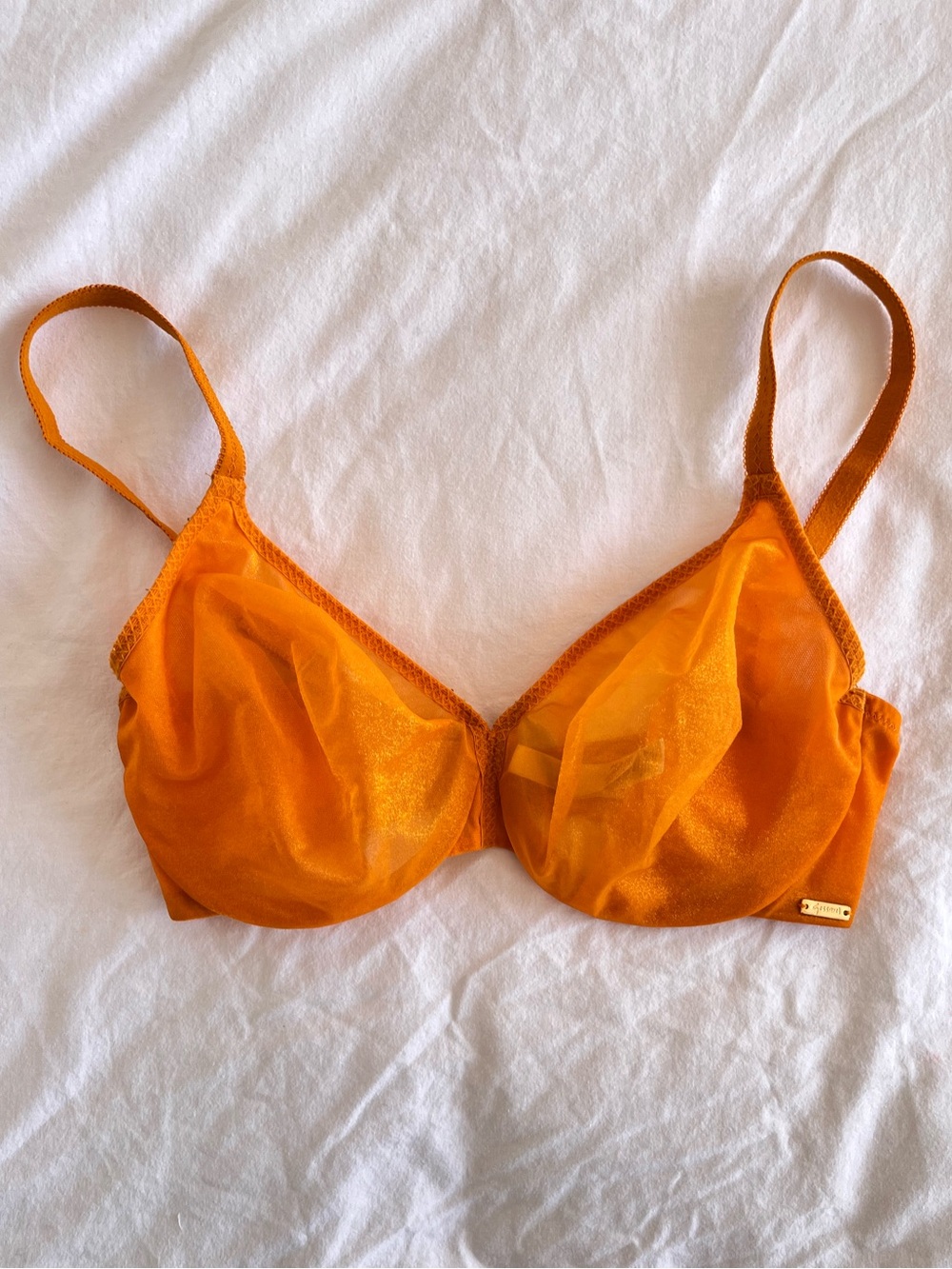 Orange Gossard Glossies Sheer Moulded Bra 32DDD